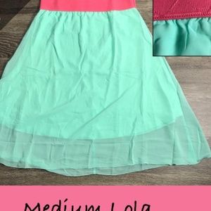 NWT Mint Green Lola Skirt with Coral Waistband